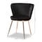 Baxton Studio Farah Glam and Luxe Black Velvet Upholstered and Rose Gold Finished Metal Dining Chair Set(2PC) PR 192-2PC-12060-ZORO - alternate 3